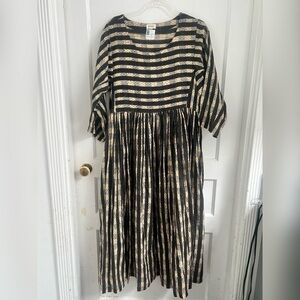 Dori Block Print Geometry Dress NEW Made in India Size M/L